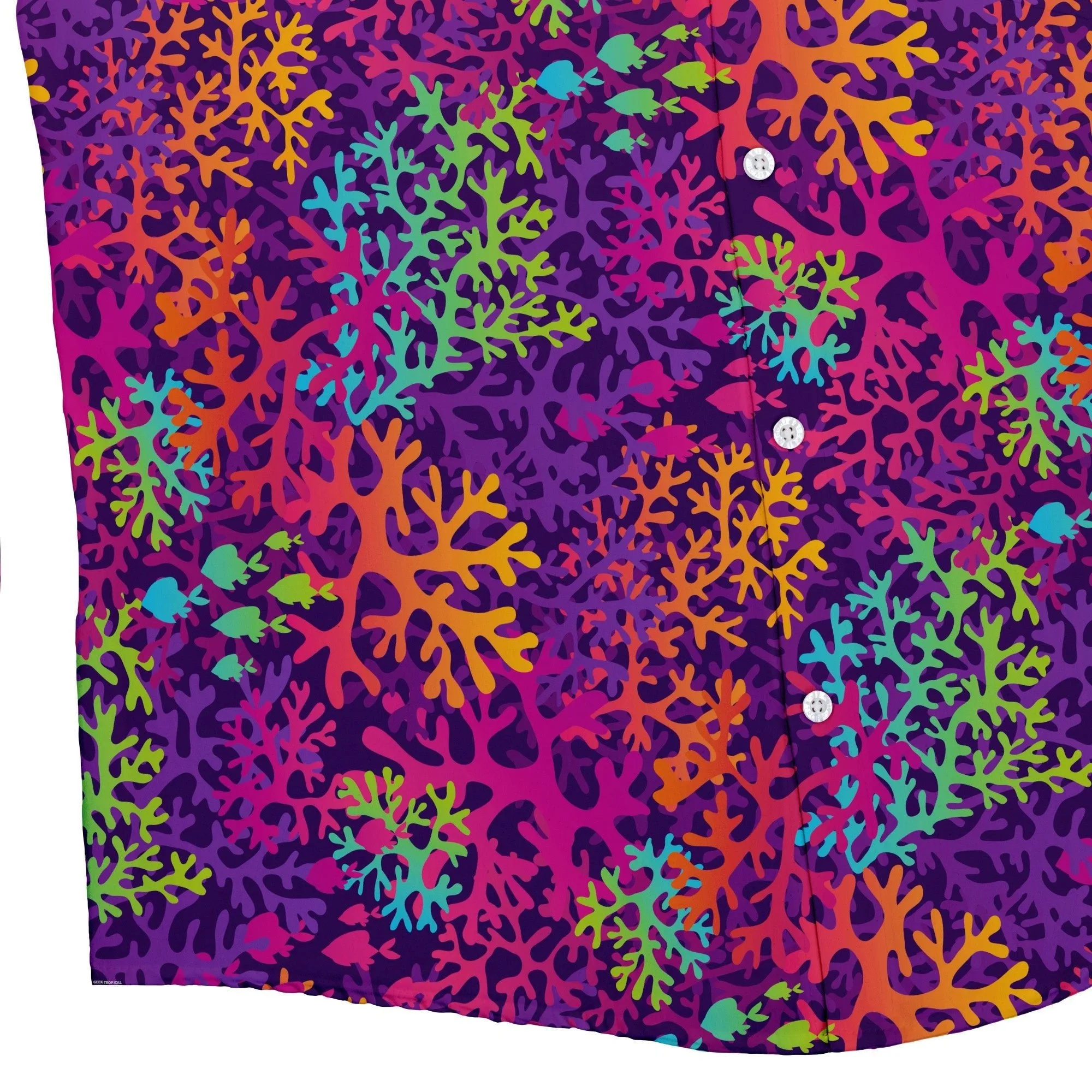 Science Marine Biology Rainbow Coral Button Up Shirt